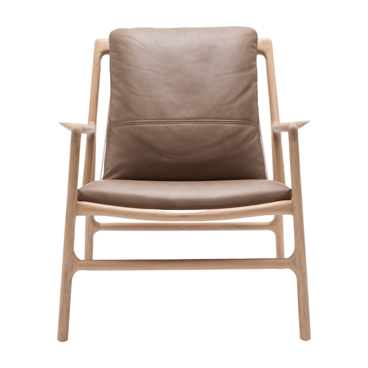 Fauteuil en chêne et cuir stone Dedo easy chair - Gazzda - The Cool Republic