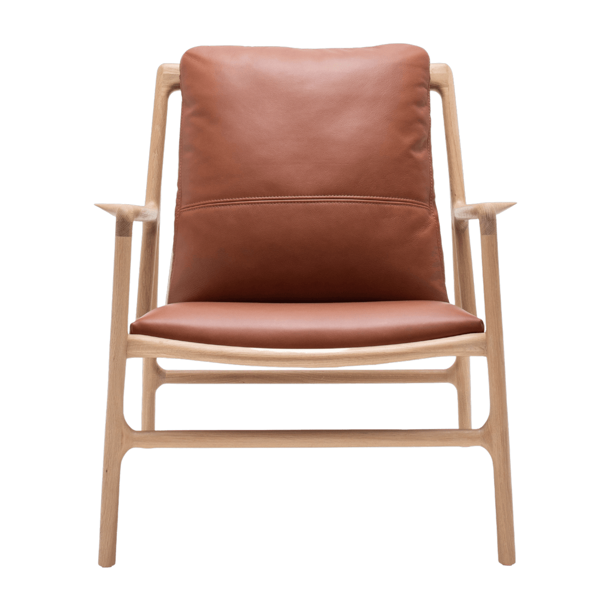 Fauteuil en chêne et cuir whisky Dedo easy chair - Gazzda - The Cool Republic