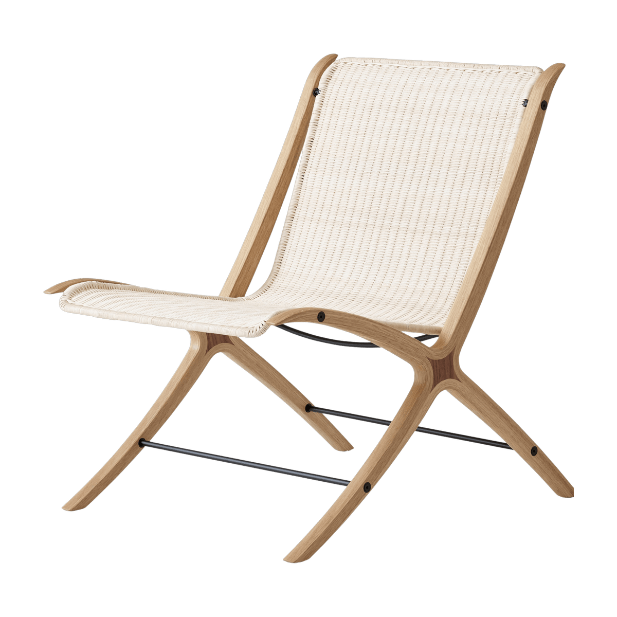 X HM10 Oak and Rattan Chair with Walnut Details - &Tradition - The Cool Republic