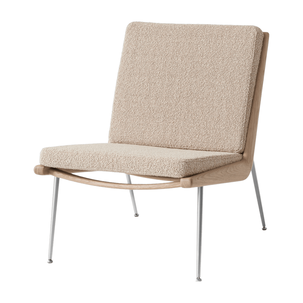 Oak and fabric armchair Karakorum 003 with steel base Boomerang HM1 - &tradition - The Cool Republic