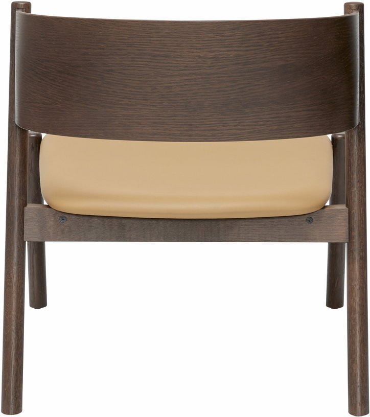 Fauteuil en chêne foncé et cuir marron Oblique - Hübsch - The Cool Republic