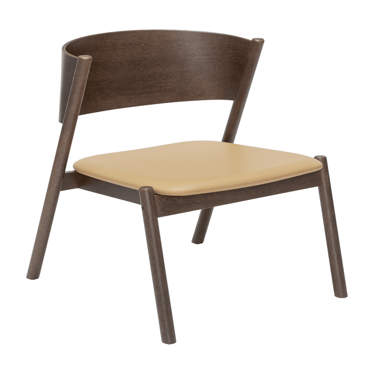 Oblique Lounge Chair Seat Dark Brown - Hübsch - The Cool Republic