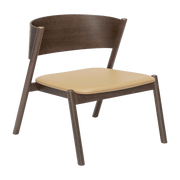 Fauteuil en chêne foncé et cuir marron Oblique - Hübsch - The Cool Republic