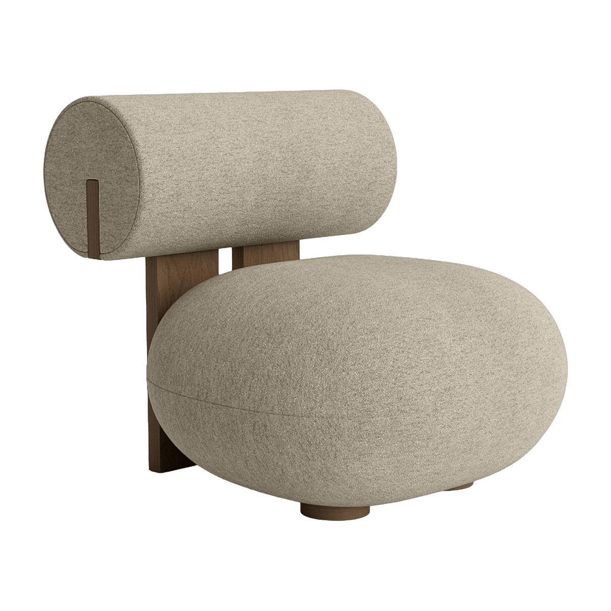 Barnum Col 3 Hippo Lounge chair in light smoked oak and loop fabric upholstery - NORR11 - The Cool Republic