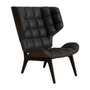Fauteuil en chêne fumé et rembourrage en cuir anthracite Mammoth - NORR11 - The Cool Republic