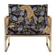 Fauteuil en chêne Jungle Leopard Cannage - RED Edition - The Cool Republic