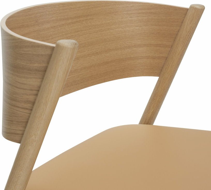 Fauteuil en chêne naturel et cuir beige Oblique - Hübsch - The Cool Republic