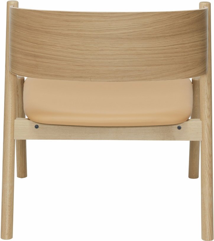 Fauteuil en chêne naturel et cuir beige Oblique - Hübsch - The Cool Republic