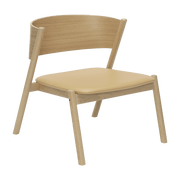 Fauteuil en chêne naturel et cuir beige Oblique - Hübsch - The Cool Republic
