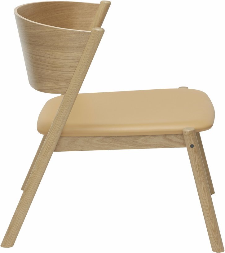 Fauteuil en chêne naturel et cuir beige Oblique - Hübsch - The Cool Republic