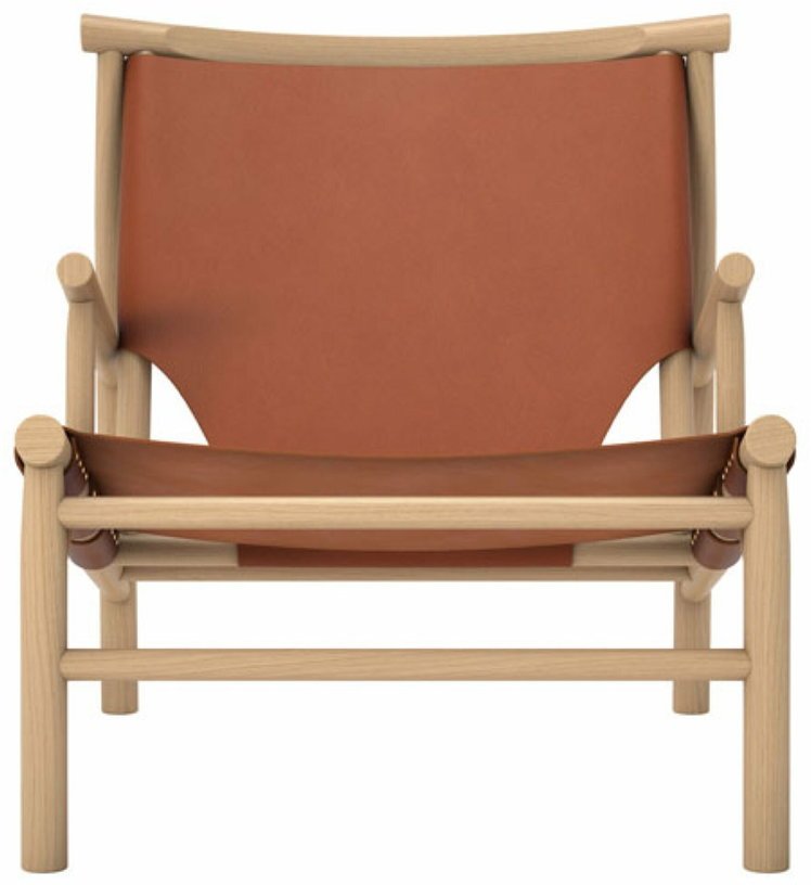 Fauteuil en chêne naturel et cuir cognac Samurai - NORR11 - The Cool Republic