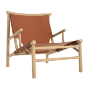 Fauteuil en chêne naturel et cuir cognac Samurai - NORR11 - The Cool Republic