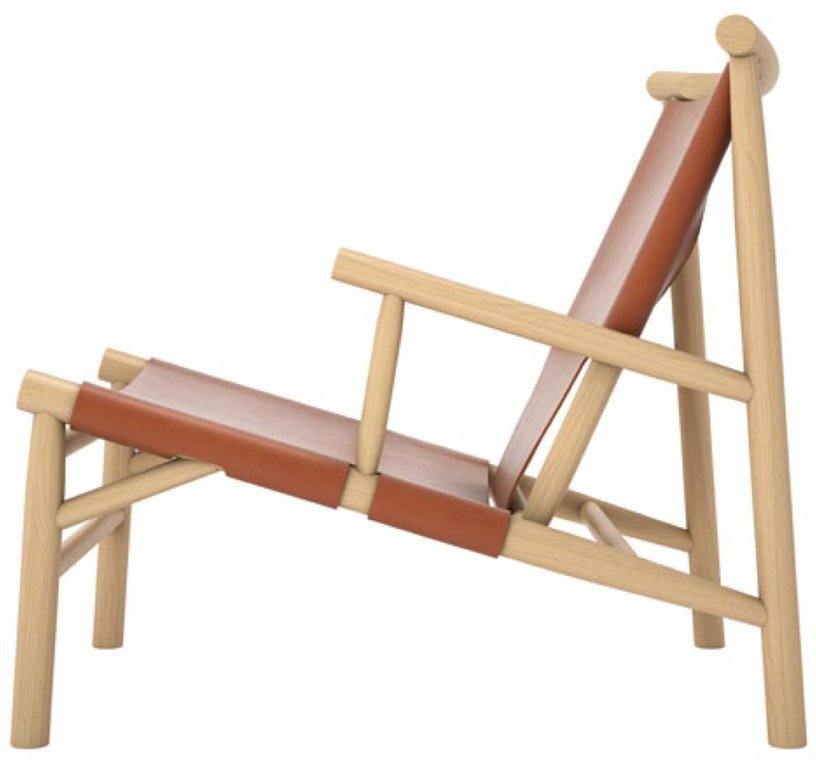 Fauteuil en chêne naturel et cuir cognac Samurai - NORR11 - The Cool Republic