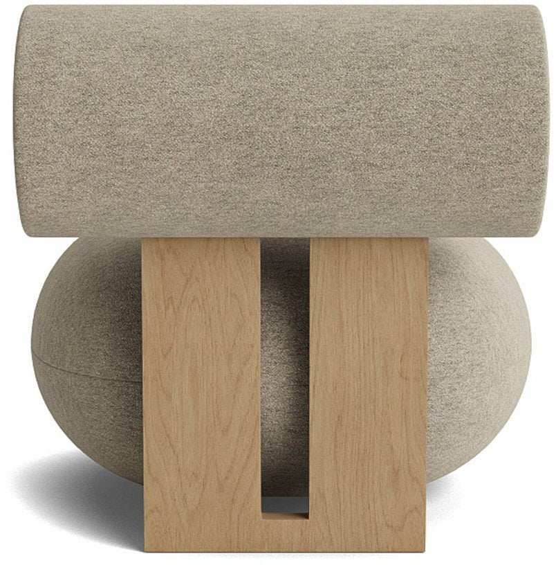 Fauteuil en chêne naturel et rembourrage en tissu bouclé Barnum Col 3 Hippo Lounge - NORR11 - The Cool Republic