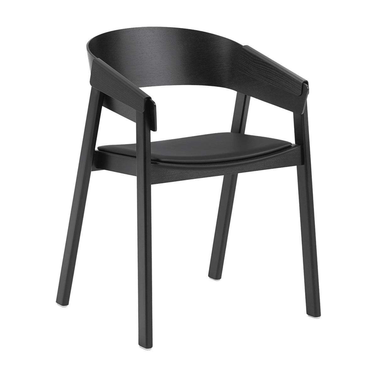 Fauteuil en chêne noir et assise en cuir Cover - Muuto - The Cool Republic