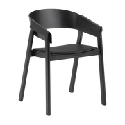Fauteuil en chêne noir et assise en cuir Cover - Muuto - The Cool Republic