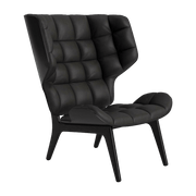 Fauteuil en chêne noir et rembourrage en cuir anthracite Mammoth - NORR11 - The Cool Republic