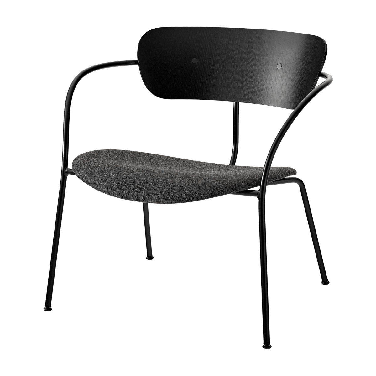 Fauteuil en chêne noir et tissu gris foncé AV6 Pavilion - &tradition - The Cool Republic