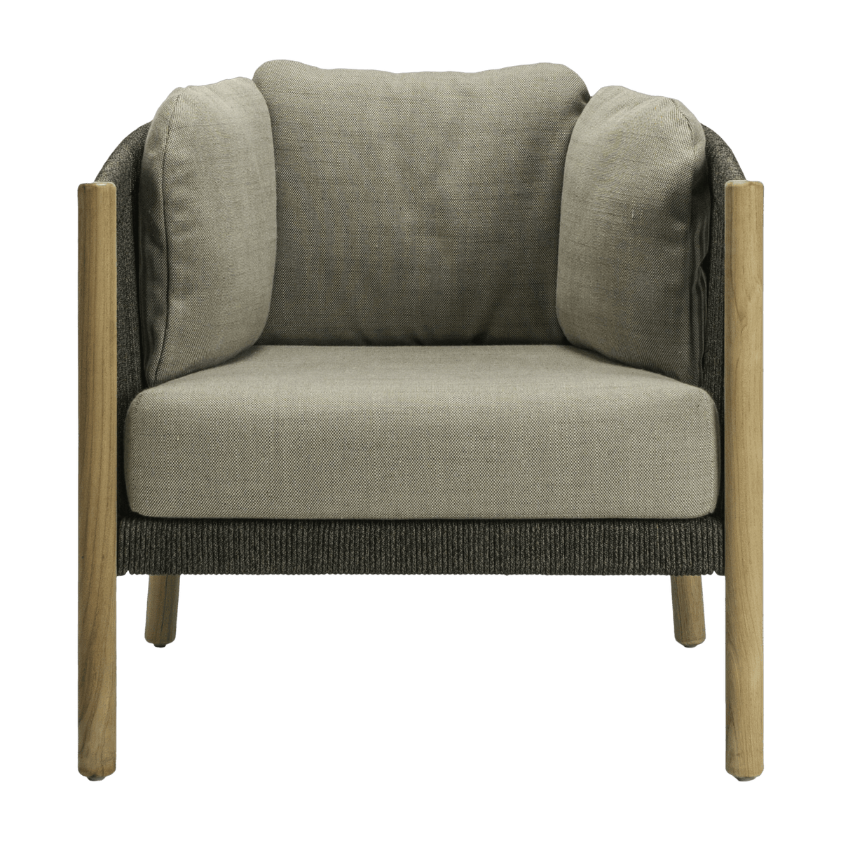 Black rope and teak armchair Lento Lounge - Vincent Sheppard - The Cool Republic