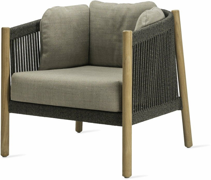 Fauteuil en corde noir et teck Lento Lounge - Vincent Sheppard - The Cool Republic