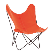 Fauteuil en coton orange avec structure en acier noir Coton AA - Airborne - The Cool Republic