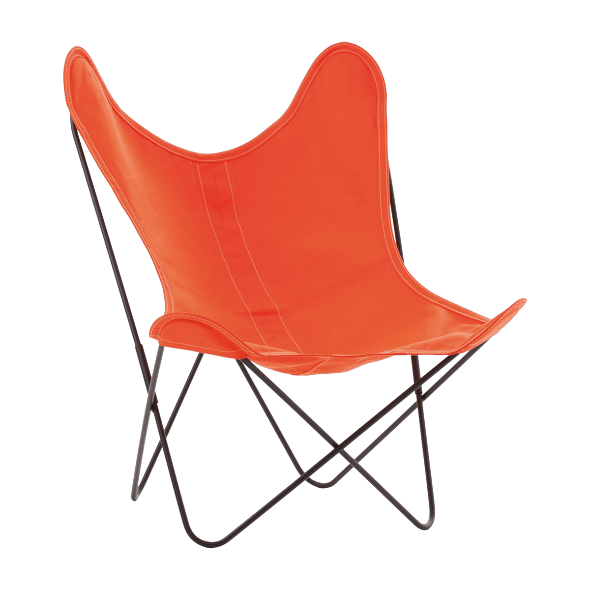 Fauteuil en coton orange avec structure en acier noir Coton AA - Airborne - The Cool Republic