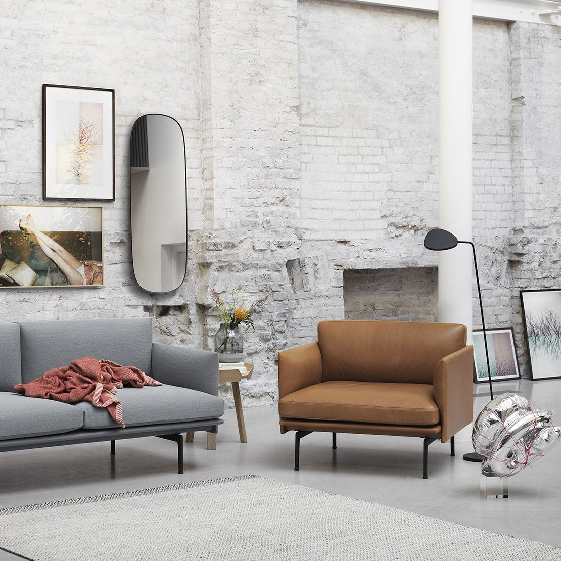 Fauteuil en cuir cognac Outline - Muuto - The Cool Republic