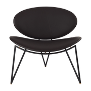 Fauteuil en cuir et piètement en acier noir Semper - AYTM - The Cool Republic