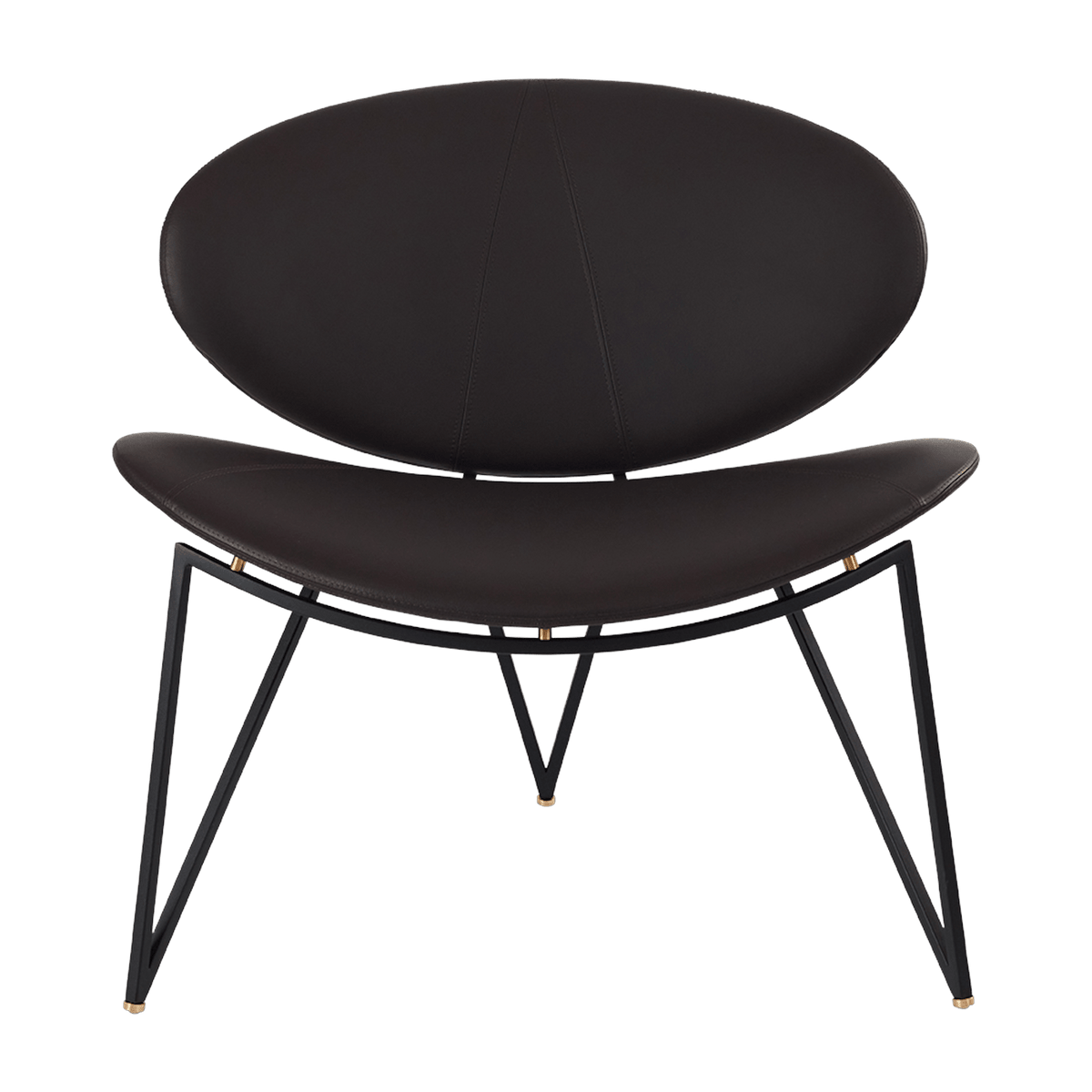Fauteuil en cuir et piètement en acier noir Semper - AYTM - The Cool Republic