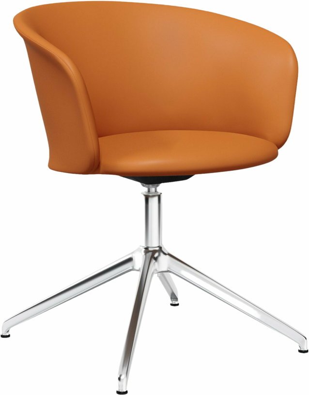 Fauteuil en cuir marron et piètement argenté Kendo - Hem - The Cool Republic