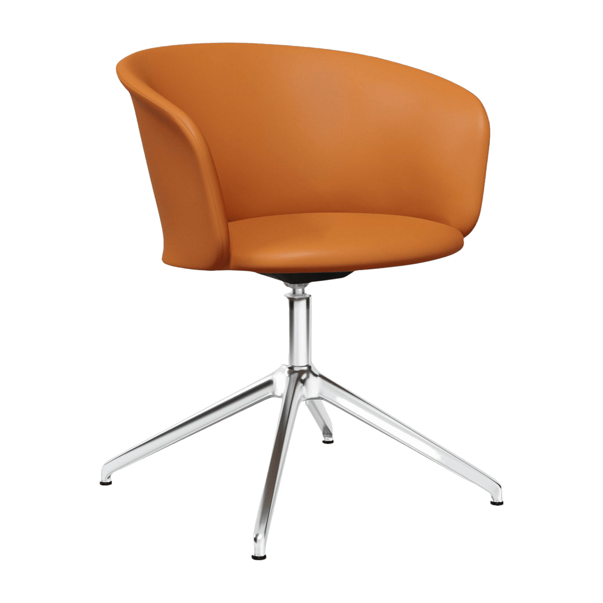 Fauteuil en cuir marron et piètement argenté Kendo - Hem - The Cool Republic