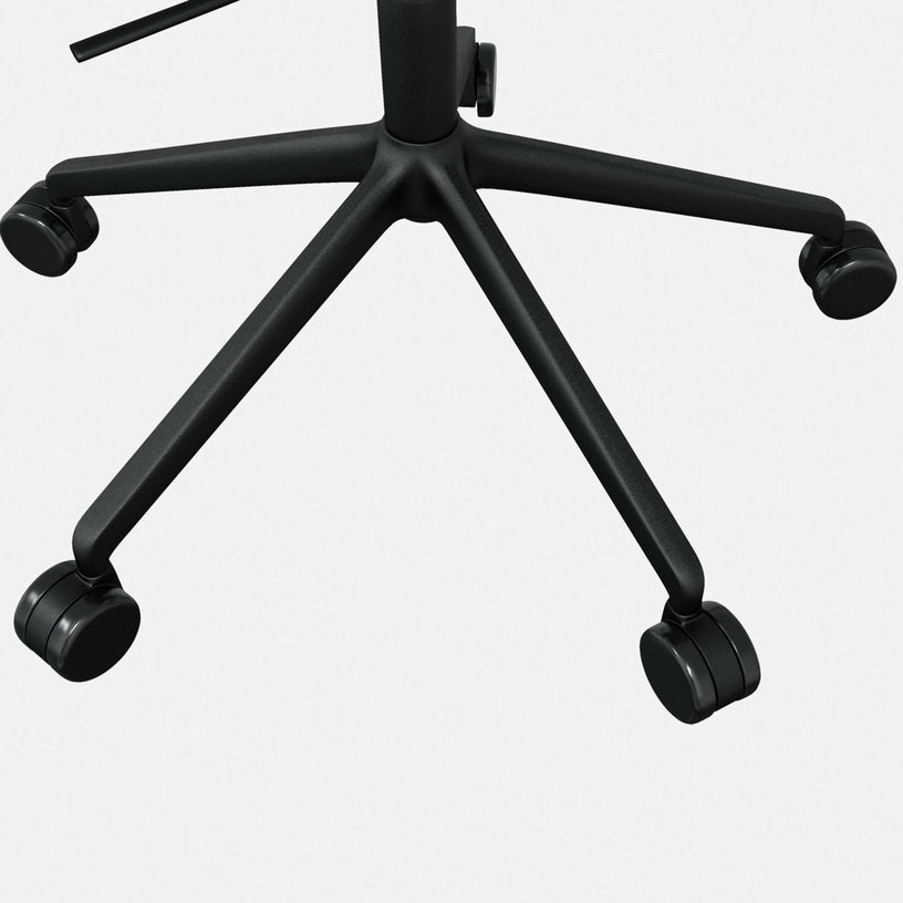 Fauteuil en cuir marron et piètement noir à roulettes Kendo - Hem - The Cool Republic