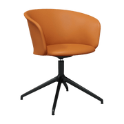 Fauteuil en cuir marron et piètement noir Kendo - Hem - The Cool Republic