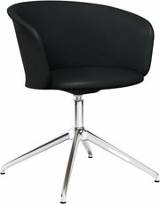 Fauteuil en cuir noir et piètement argenté Kendo - Hem - The Cool Republic