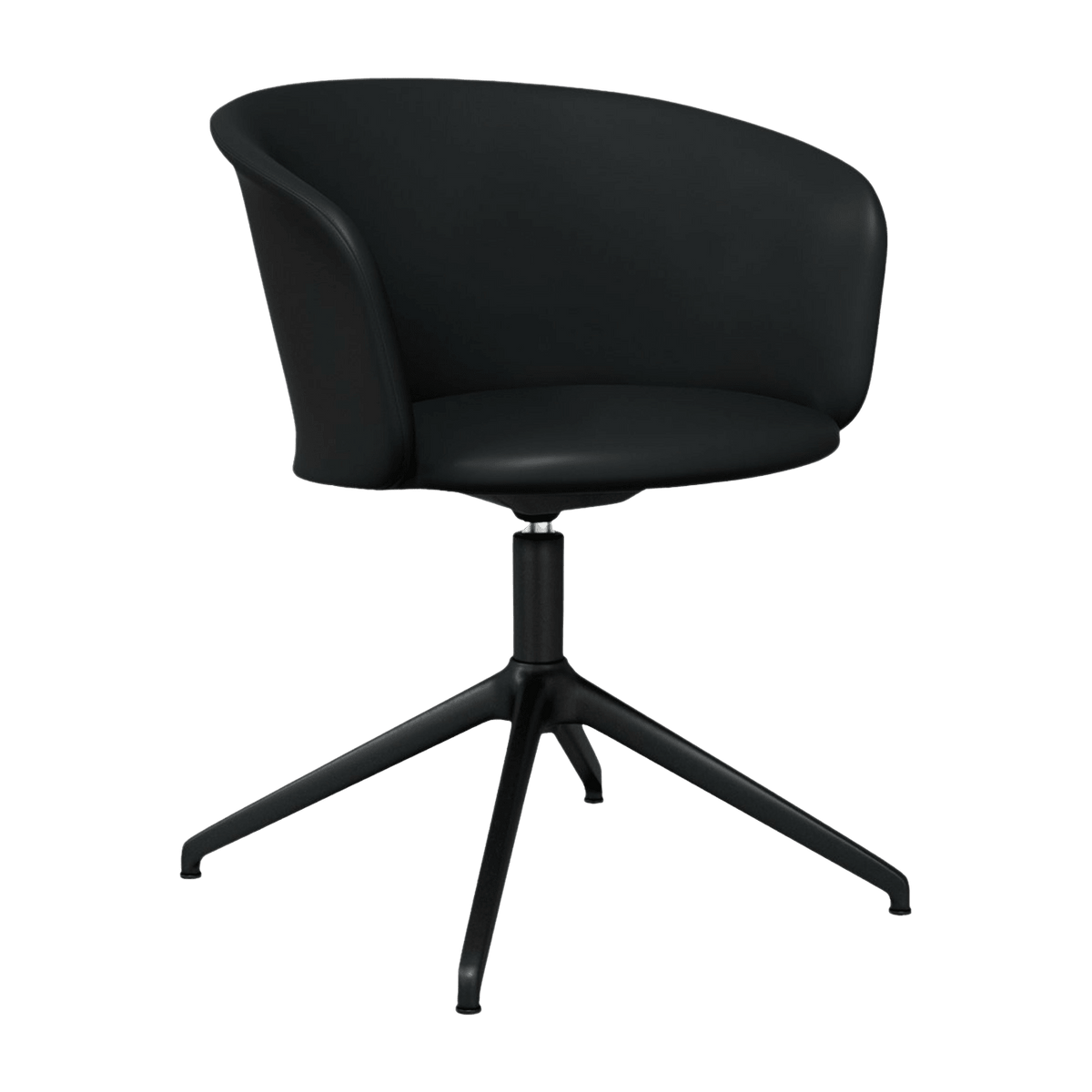 Fauteuil en cuir noir et piètement noir Kendo - Hem - The Cool Republic