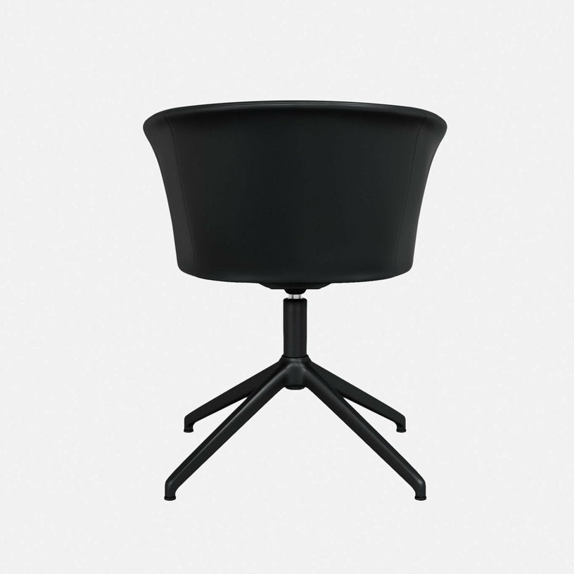 Fauteuil en cuir noir et piètement noir Kendo - Hem - The Cool Republic
