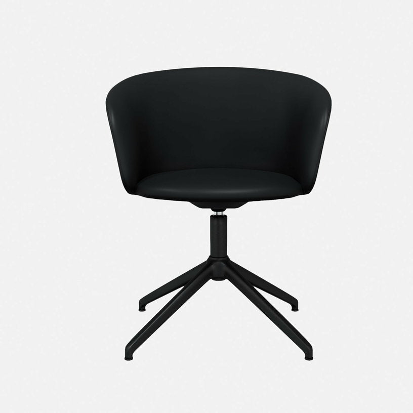 Fauteuil en cuir noir et piètement noir Kendo - Hem - The Cool Republic