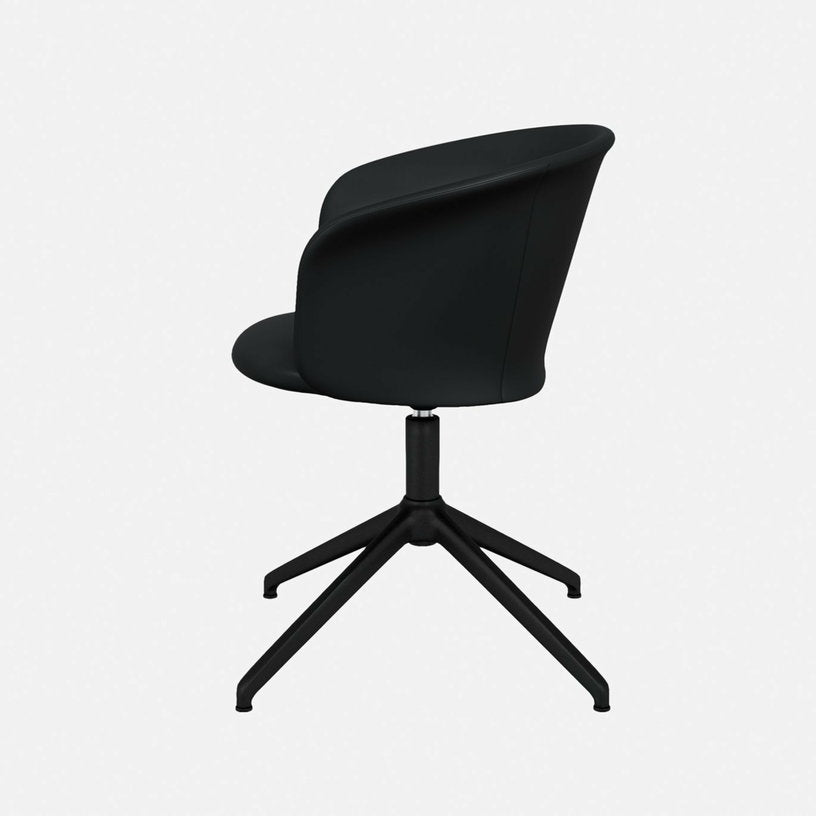 Fauteuil en cuir noir et piètement noir Kendo - Hem - The Cool Republic