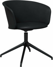 Fauteuil en cuir noir et piètement noir Kendo - Hem - The Cool Republic