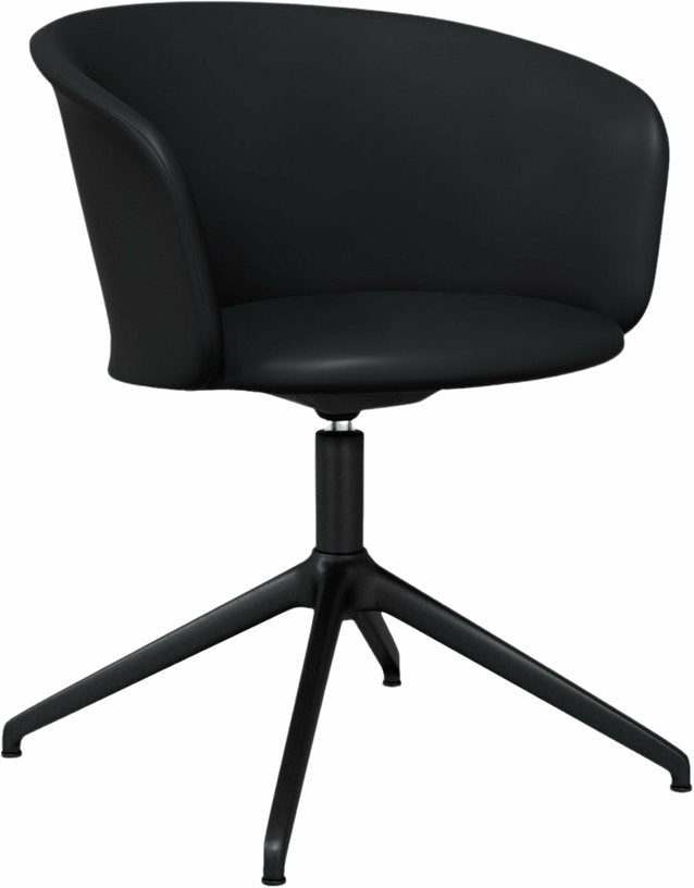 Fauteuil en cuir noir et piètement noir Kendo - Hem - The Cool Republic