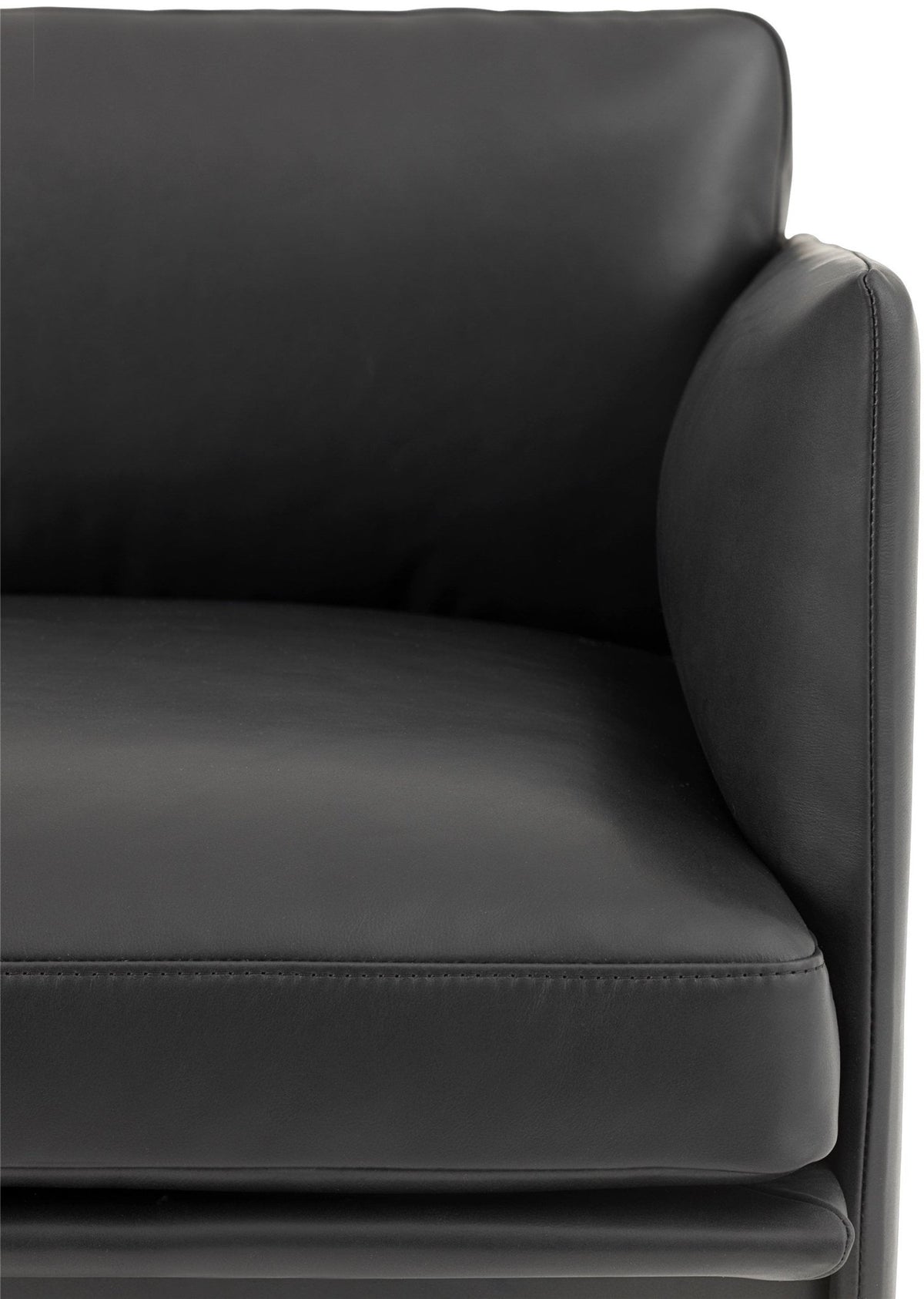 Fauteuil en cuir noir Outline - Muuto - The Cool Republic