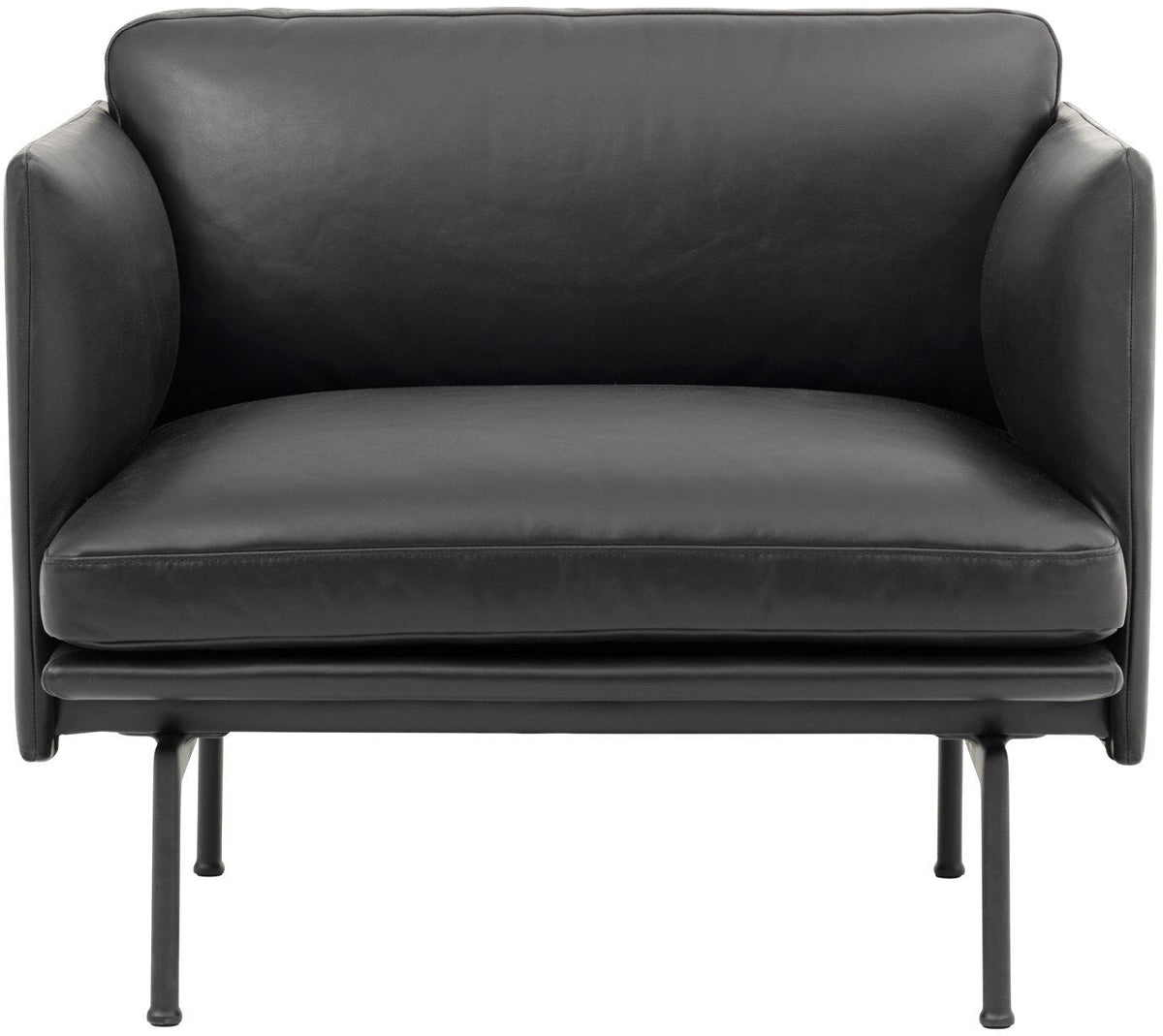 Fauteuil en cuir noir Outline - Muuto - The Cool Republic