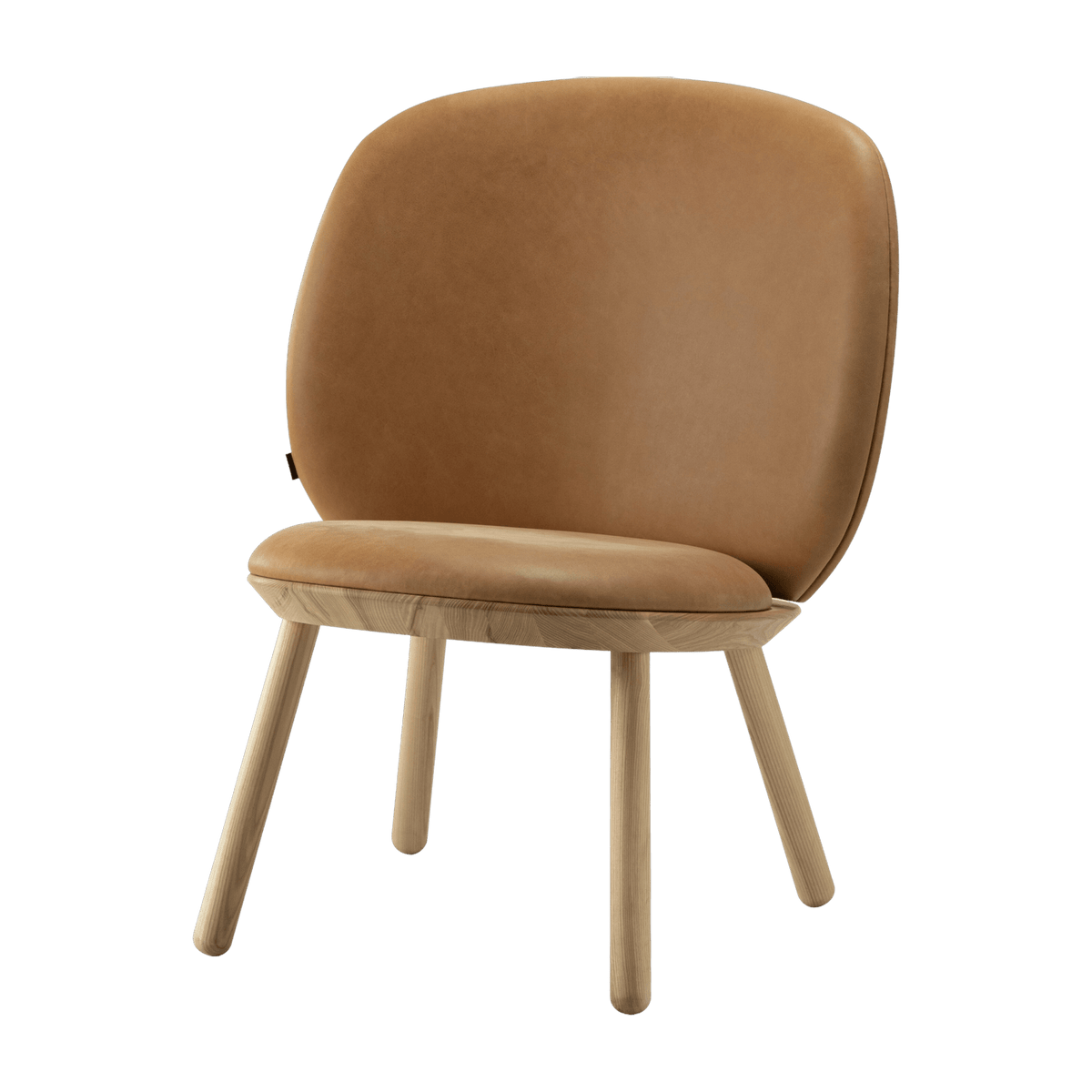 Ash and leather coffee chair cognac Naïve - Emko - The Cool Republic