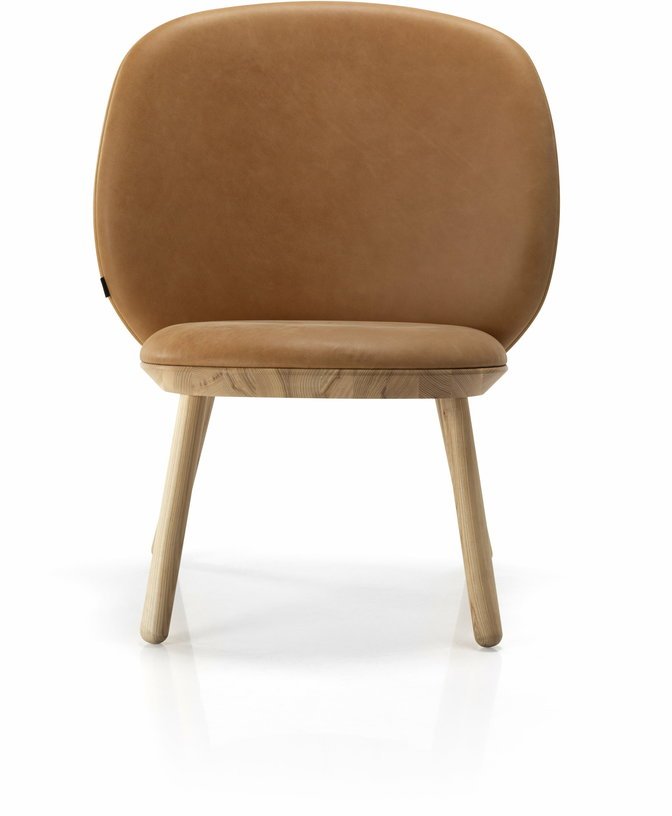 Fauteuil en frêne et cuir cognac Naïve - Emko - The Cool Republic