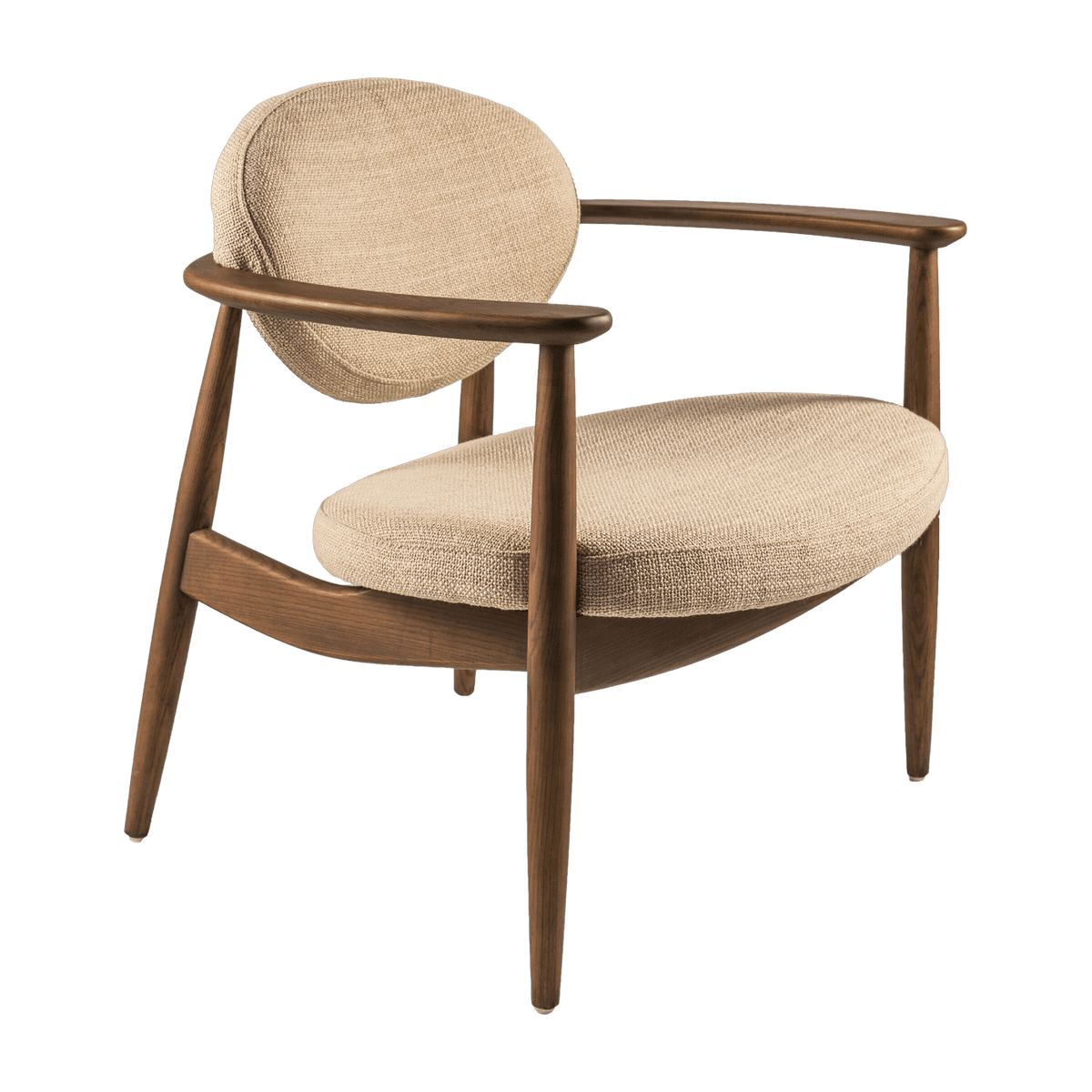 Fauteuil en frêne et tissu beige Roundy - Pols Potten - The Cool Republic