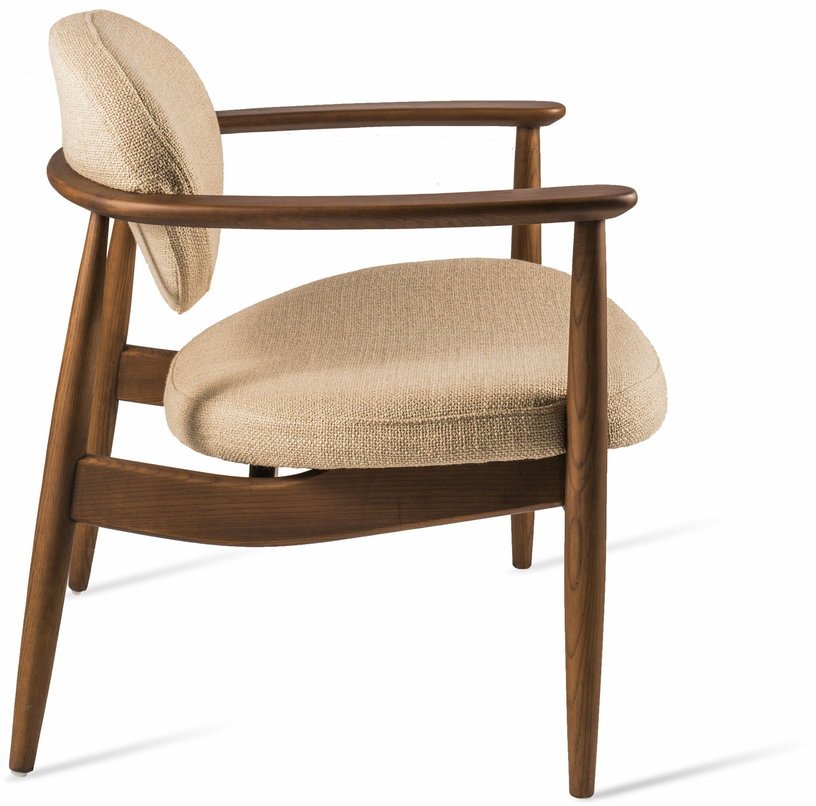 Fauteuil en frêne et tissu beige Roundy - Pols Potten - The Cool Republic