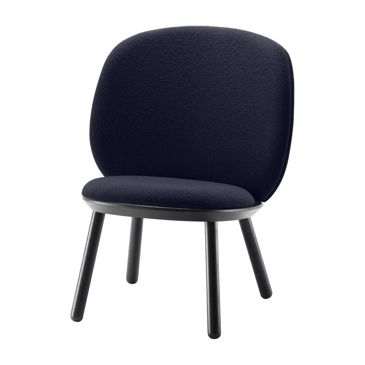 Fauteuil en frêne et tissu bleu marine Naïve - Emko - The Cool Republic