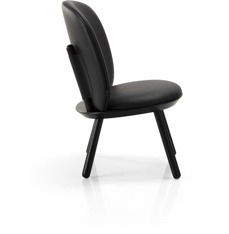 Fauteuil en frêne noir et cuir noir Naïve - Emko - The Cool Republic