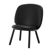 Fauteuil en frêne noir et cuir noir Naïve - Emko - The Cool Republic