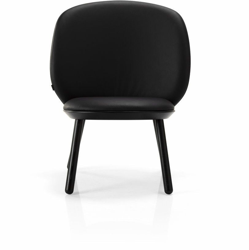 Fauteuil en frêne noir et cuir noir Naïve - Emko - The Cool Republic